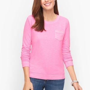 TALBOTS POCKET CREWNECK SWEATSHIRT - NEON GARMENT DYE